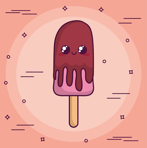 icono de la barra de helado sobre fondo rojo