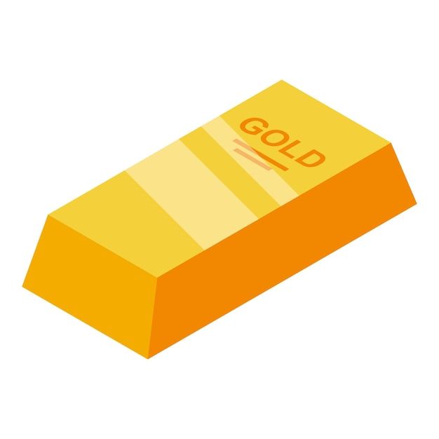 Vector icono de barra de oro del banco isométrico del icono de vector de barra de oro del banco para diseño web aislado sobre fondo blanco
