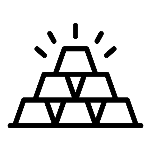 Icono de barra de oro Icono de vector de barra de oro de esquema para diseño web aislado sobre fondo blanco