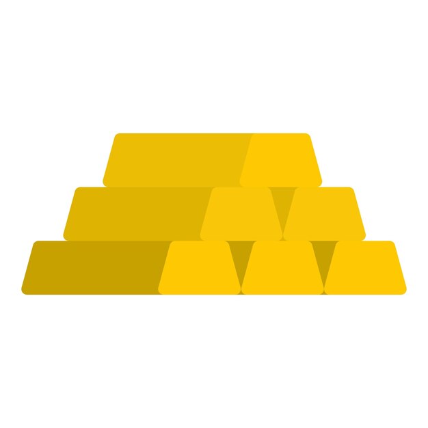 Ícono de barra de oro Ilustración plana del ícono vectorial de barra de Oro para la web