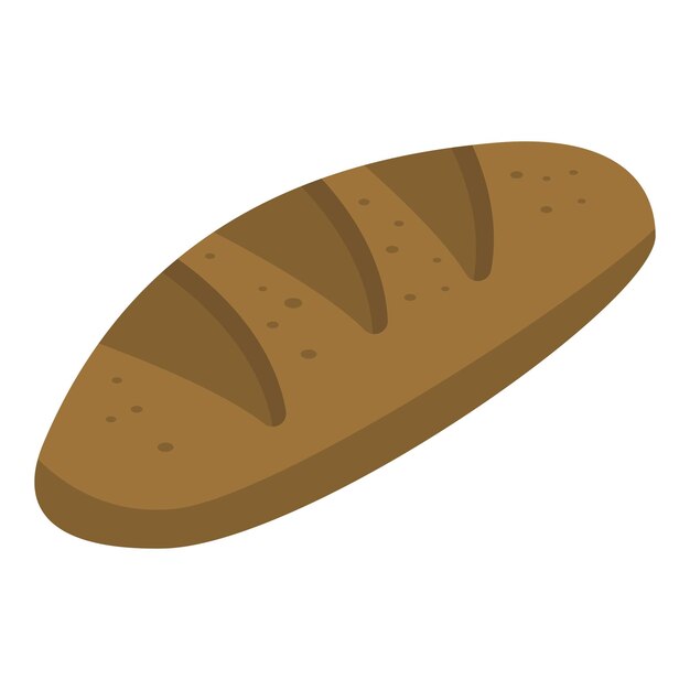 Icono de barra de pan negro Isométrico de icono de vector de barra de pan negro para diseño web aislado sobre fondo blanco