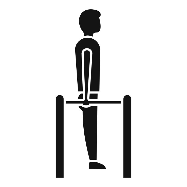 Vector icono de barras de fisioterapeuta vector simple paciente de clínica deporte médico