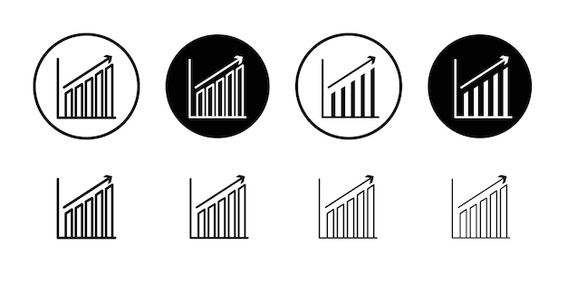 icono de barras de flecha de crecimiento Ilustración de línea delgada plana vectorial