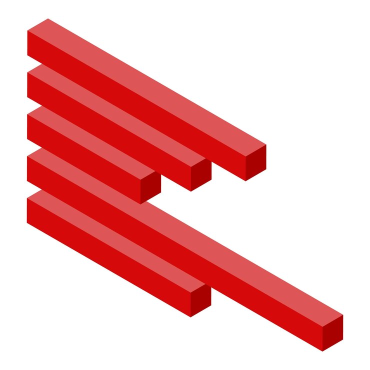 Vector icono de barras de gráfico lateral isométrico de icono de vector de barras de gráfico lateral para diseño web aislado sobre fondo blanco