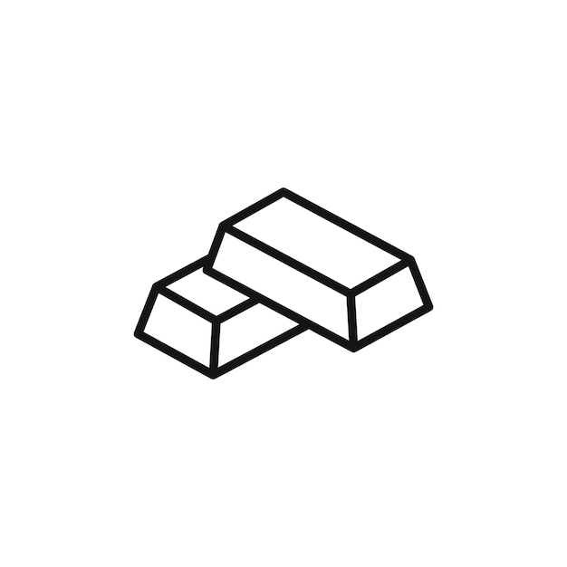 icono de barras de oro Vector plano aislado en el contorno