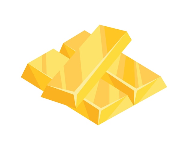 Icono de barras de oro para web, juegos, aplicaciones en estilo de dibujos animados. Concepto financiero, negocio bancario, prosperidad, símbolo del tesoro. Objeto vectorial aislado sobre fondo blanco.