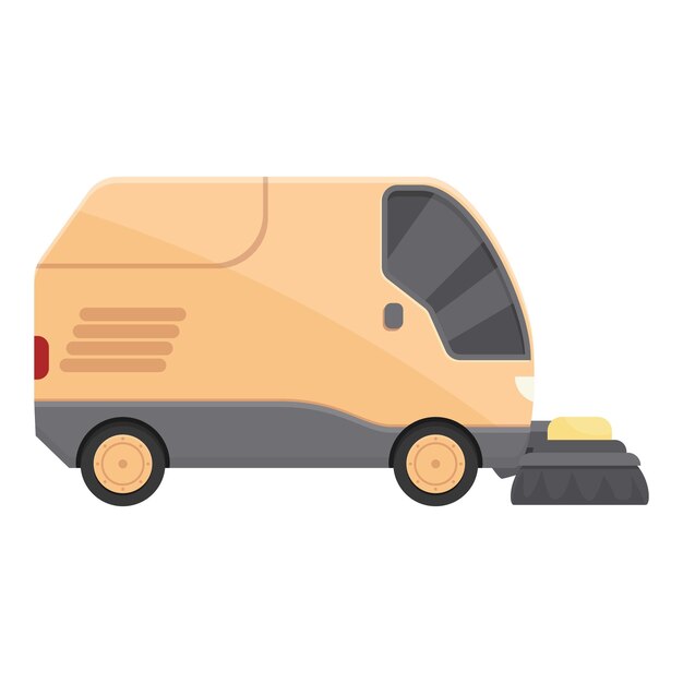 Icono de barredora de limpieza vector de dibujos animados Camión de calle Limpiar polvo