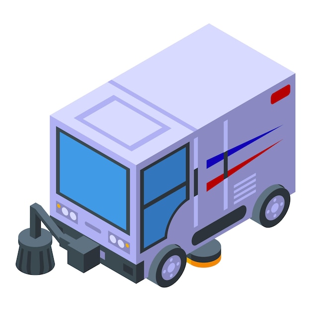Icono de barrendero vector isométrico Máquina limpiadora Lavadora urbana