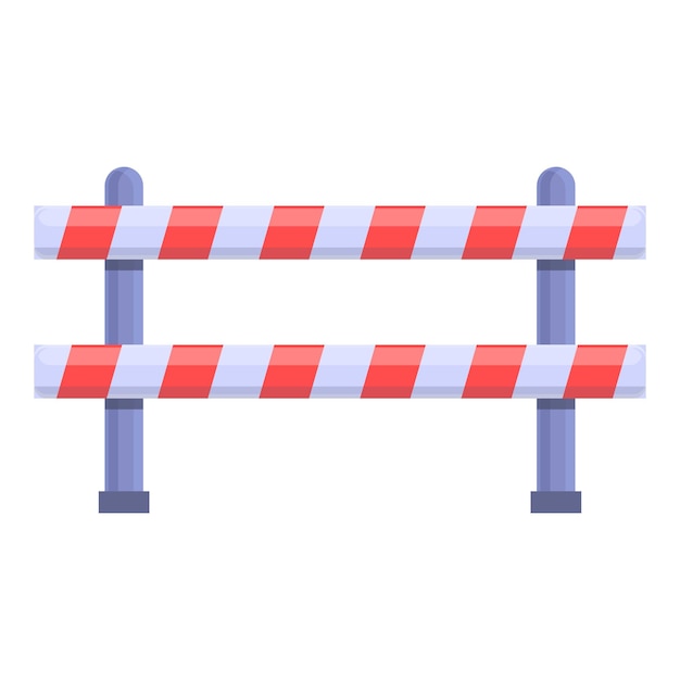 Icono de barrera de bloque de ferrocarril Caricatura de icono de vector de barrera de bloque de ferrocarril para diseño web aislado sobre fondo blanco