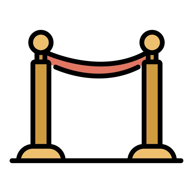 Icono de la barrera de la ceremonia Contorno del icono vectorial de la barrería de la ceremonia Color plano aislado