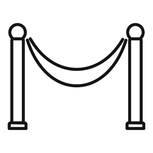 Icono de barrera de cine Icono de vector de barrera de cine de contorno para diseño web aislado sobre fondo blanco