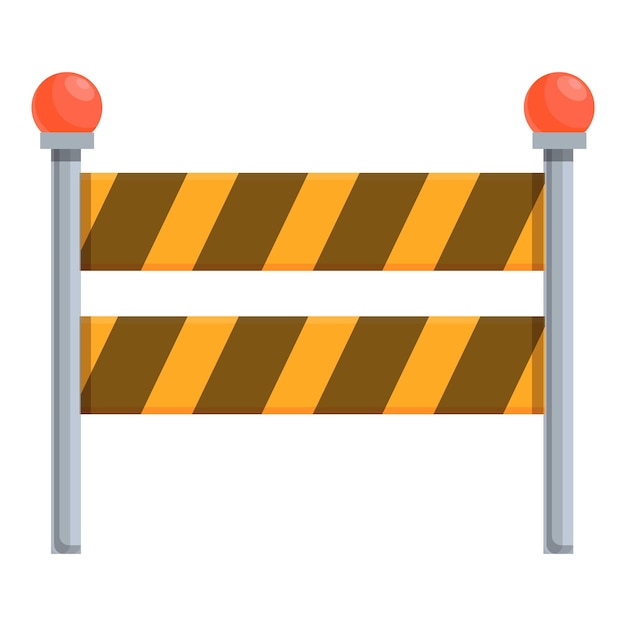 Icono de barrera de construcción de carreteras Caricatura de icono de vector de barrera de construcción de carreteras para diseño web aislado sobre fondo blanco