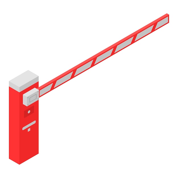 Icono de barrera ferroviaria Isométrica del icono de vector de barrera ferroviaria para diseño web aislado sobre fondo blanco