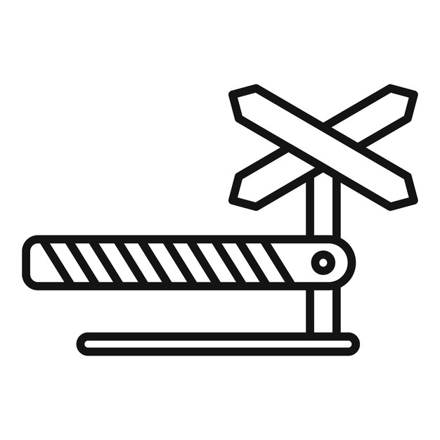 Icono de barrera ferroviaria vector de contorno ciudad esperando tren Metro