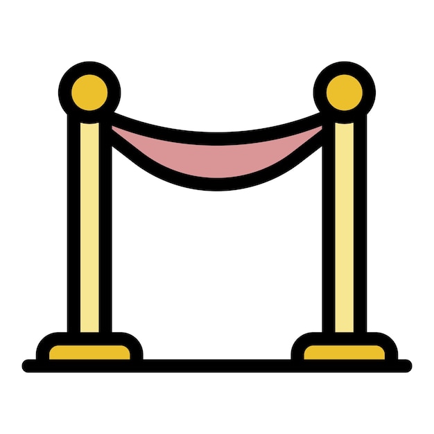 Icono de barrera del museo Contorno icono de vector de barrera del museo color plano aislado