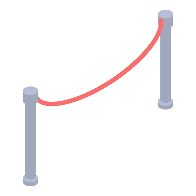 Icono de barrera roja Isométrica del icono de vector de barrera roja para diseño web aislado sobre fondo blanco