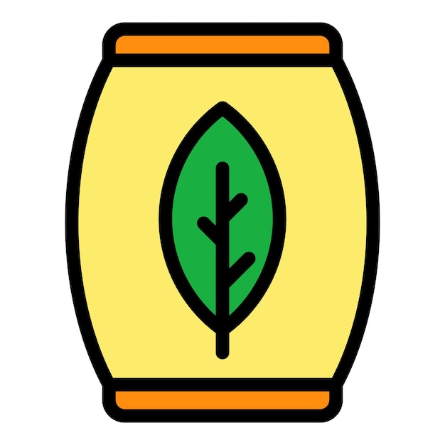 Icono del barril de fertilizante Contorno del barril del fertilizante Icono vectorial de color plano aislado