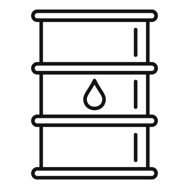 Icono de barril de petróleo comercial Esquema Icono de vector de barril de petróleo comercial para diseño web aislado sobre fondo blanco