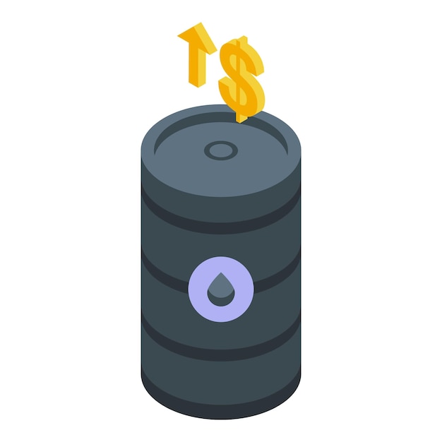 Icono de barril de petróleo vector isométrico Combustible gasolina Tambor de petróleo