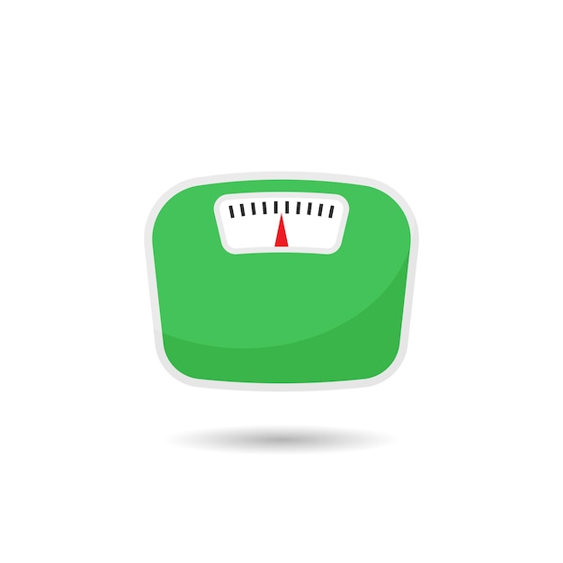 Icono de báscula de baño en estilo plano Ilustración de vector de medición de masa sobre fondo aislado Concepto de negocio de signo de sobrepeso