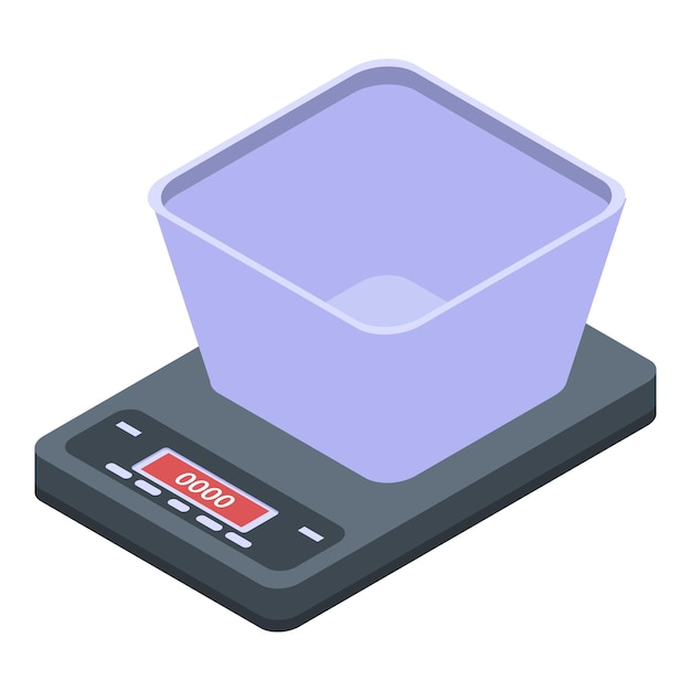 Icono de báscula de cocina Isométrico de báscula de cocina icono vectorial para diseño web aislado sobre fondo blanco