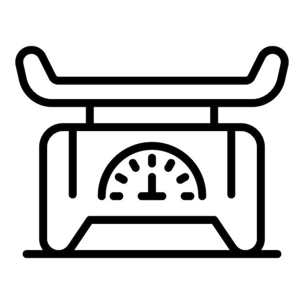 Icono de básculas para bebés Icono de vector de básculas para bebés de contorno para diseño web aislado en fondo blanco