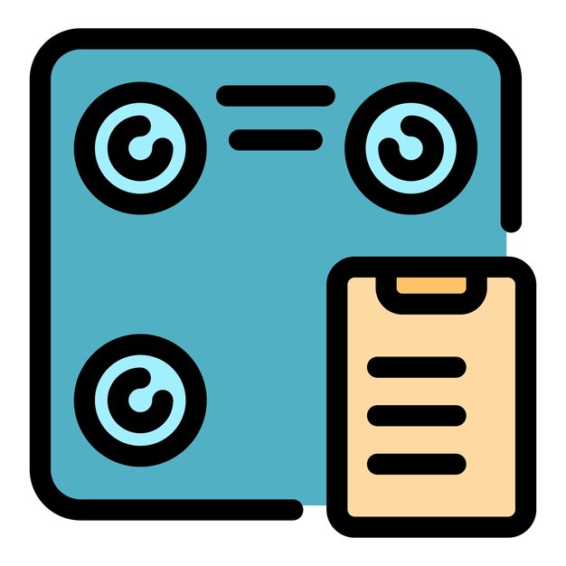 Icono de básculas inteligentes inalámbricas Contorno de básculas inteligentes inalámbricas icono vectorial color plano aislado