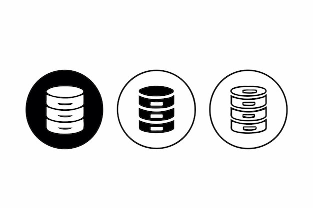 Vector icono de base de datos en círculo ilustración vectorial