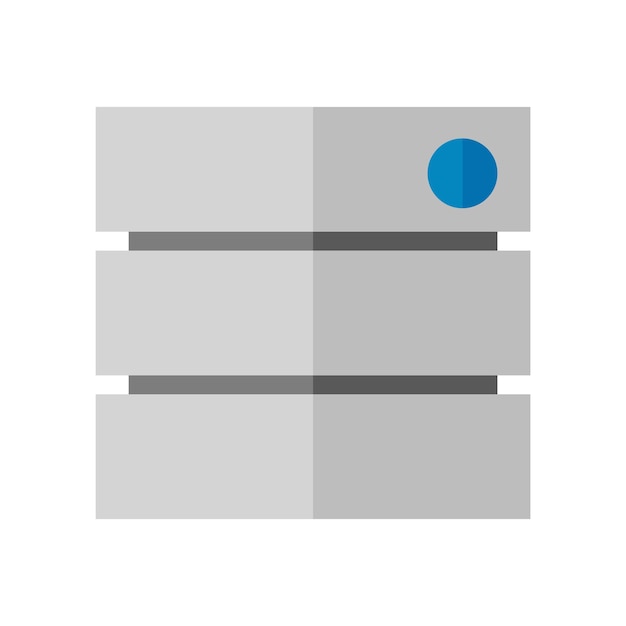 Icono de base de datos en estilo de color plano