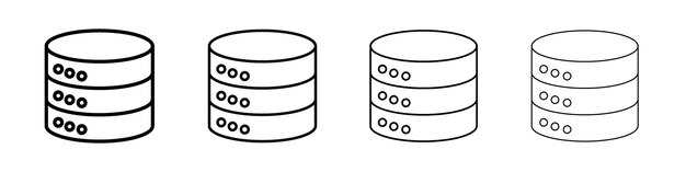 Ícono de la base de datos logotipo lineal aislado