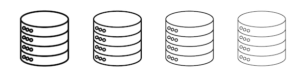 Ícono de la base de datos logotipo lineal aislado