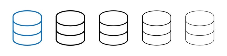 Vector icono de base de datos logotipo vectorial de esquema para la aplicación web