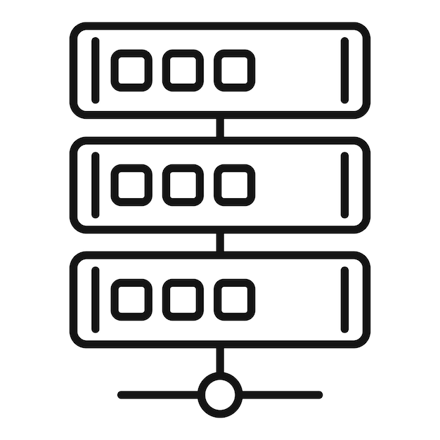 Icono de base de datos del servidor icono de vector de base de datos del servidor de esquema para diseño web aislado sobre fondo blanco