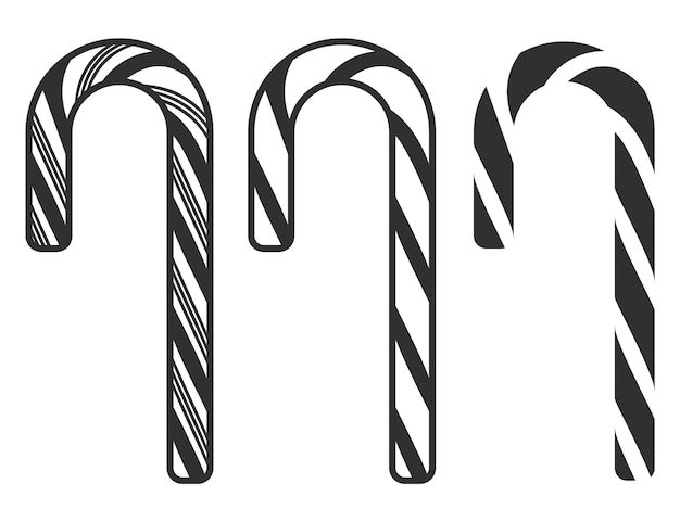 Icono de bastón de caramelo de Navidad caramelo de rayas de Navidad ilustración vectorial