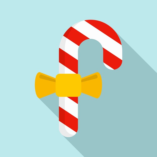 Icono de bastón de Navidad Ilustración plana del ícono vectorial de bastón De Navidad para el diseño web