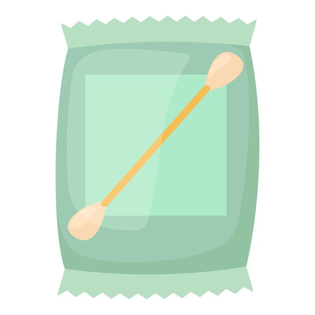 Vector icono de bastoncillo de algodón ilustración de dibujos animados de icono de vector de bastoncillo de algodón para web aislado sobre fondo blanco