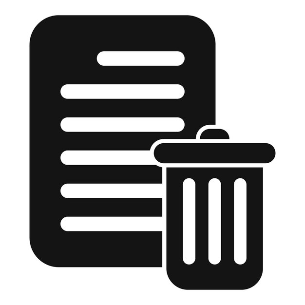 Ícono de la basura de datos de vector sencillo Servidor de entrada