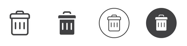 Icono de la basura Logo de vector de contorno sencillo