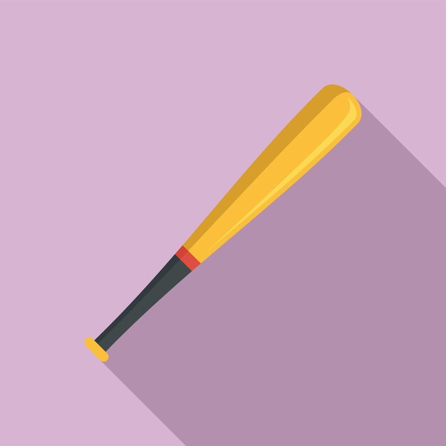 Icono de bate de béisbol Ilustración plana del icono de vector de bate de béisbol para diseño web