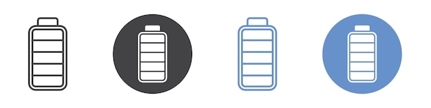 Icono de la batería Arte plano en blanco y negro aislado