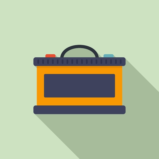 Icono de batería de coche Ilustración plana del icono de vector de batería de coche para diseño web