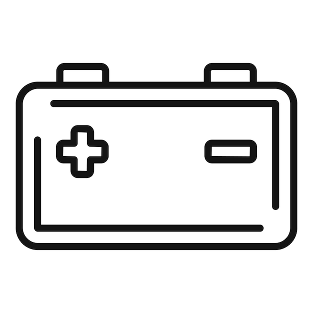 Icono de batería de coche vector de contorno Auto vehículo Motor parte