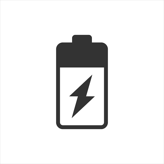 Icono de batería en estilo plano Ilustración de vector de acumulador sobre fondo blanco aislado Concepto de negocio de cargador de energía