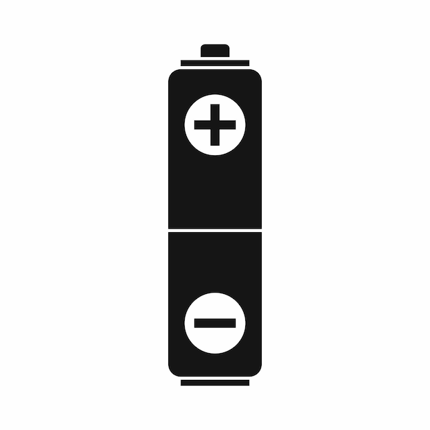 Icono de batería en estilo simple aislado sobre fondo blanco Símbolo de carga