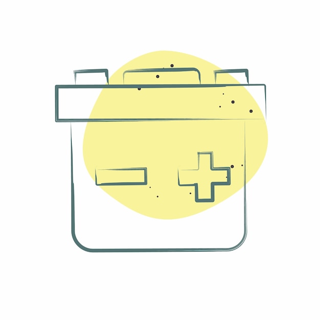 Icono Batería de plomo ácido relacionada con el símbolo de almacenamiento de energía Color Spot Estilo editable