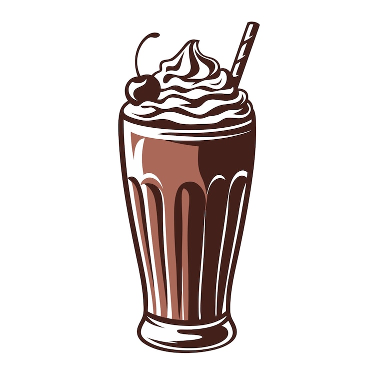 El icono del batido de chocolate