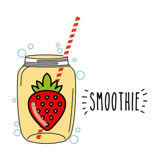 icono de batido de fresa