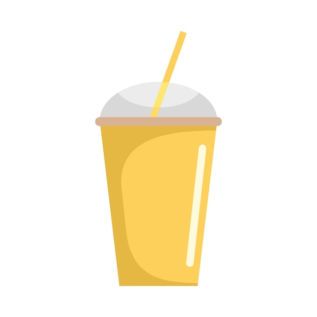 Icono de batido de plátano Ilustración plana del icono de vector de batido de plátano para web aislado en blanco