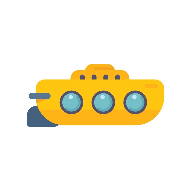El icono del batiscafo es un vector plano buque de mar vapor marino