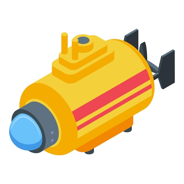 Icono de batiscafo oceánico Isométrico del icono de vector de batiscafo oceánico para diseño web aislado sobre fondo blanco